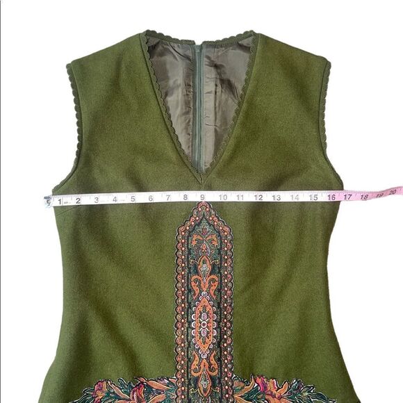 Vintage Handmade Drop Waist Dress with Appliqué & Crochet Accents - Picture 11 of 15